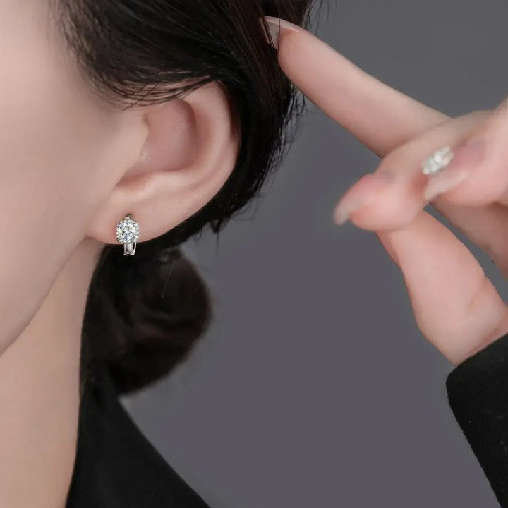 Pendientes Nadine en forma cuadrada | Oro blanco