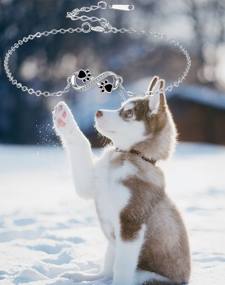 Pulsera Con El Símbolo Del Infinito Y Huella De Pata