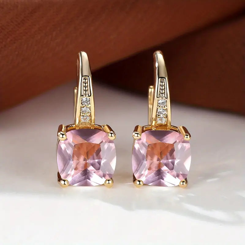 Pendientes de aro con piedra mística | Oro