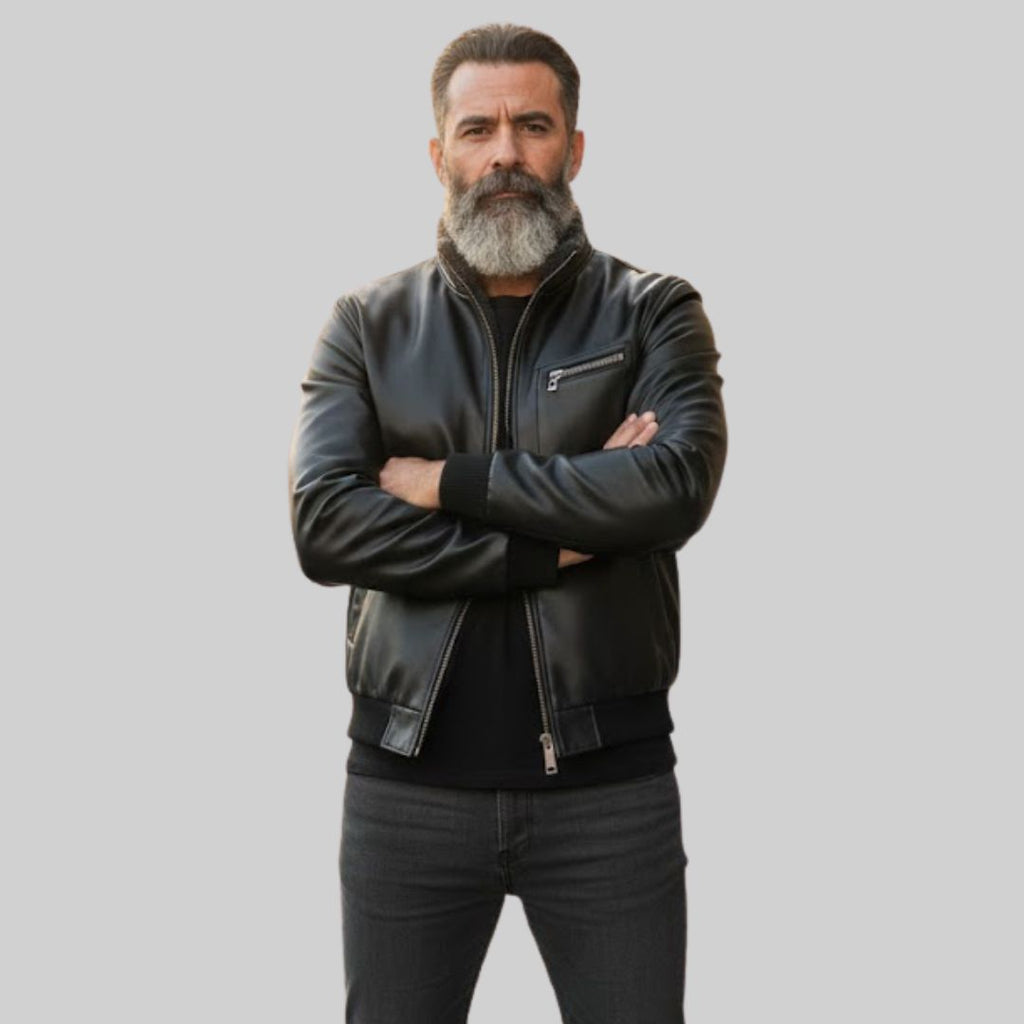 MAURICIO | Chaqueta De Cuero Ecológico Con Forro De Sherpa