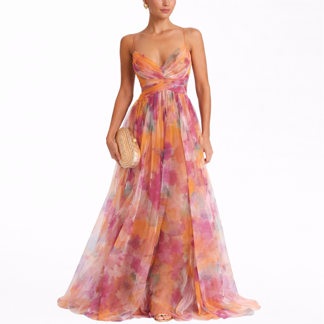 Giselle | Encantador Maxi Vestido con Estampado Floral