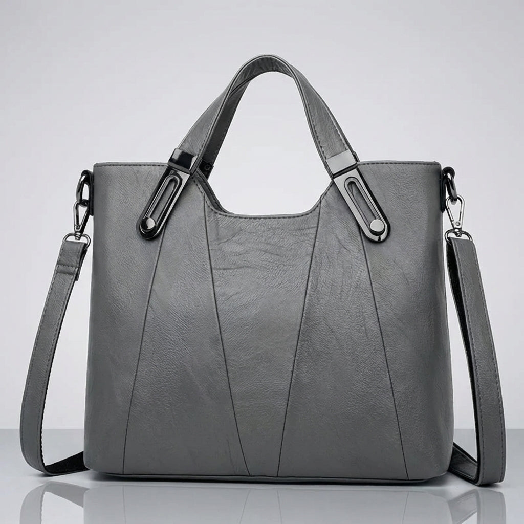 Bolso de cuero color siena