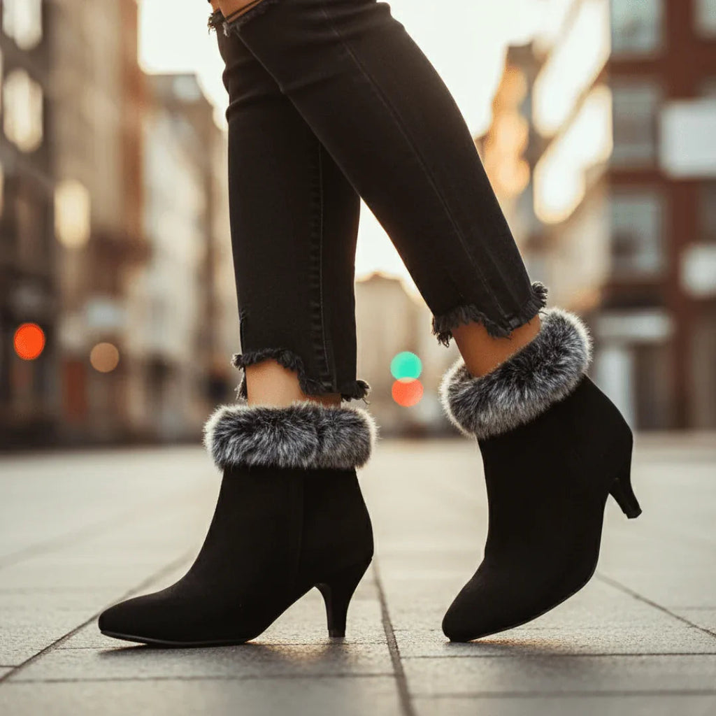 MELISA | Botines De Ante Vegano Con Forro Acolchado