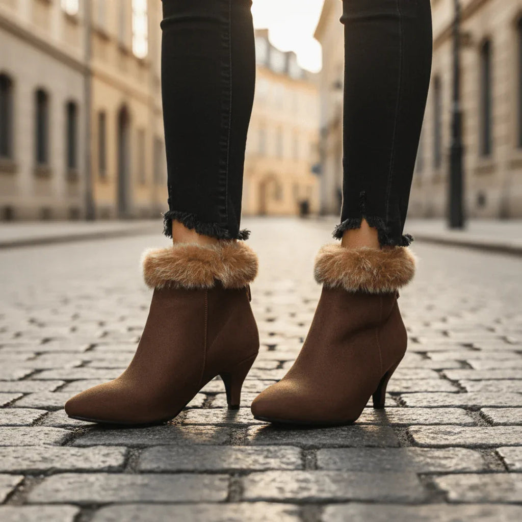 MELISA | Botines De Ante Vegano Con Forro Acolchado