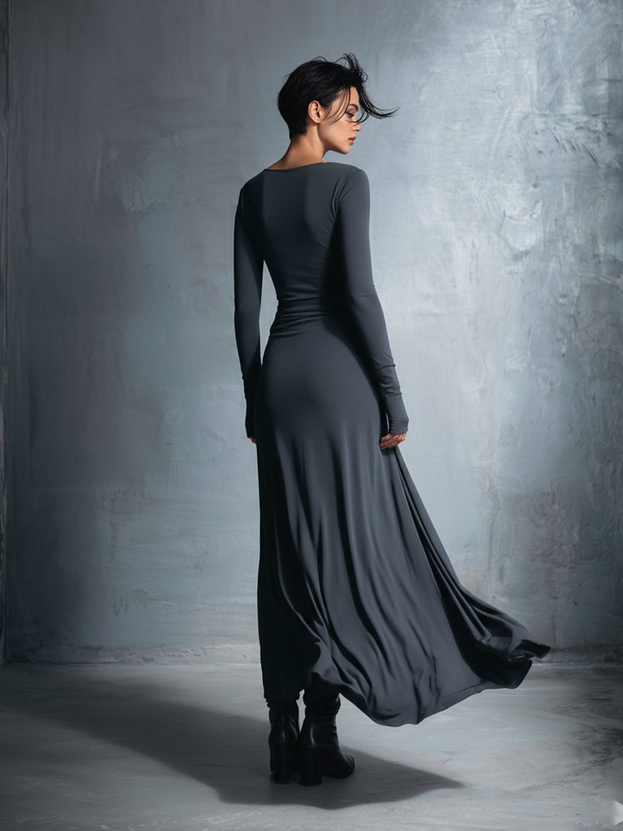 Naiara | Vestito lungo con nodo laterale
