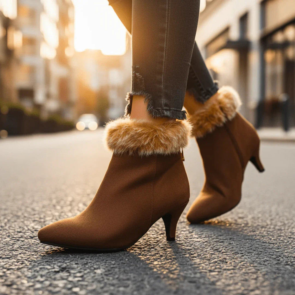 MELISA | Botines De Ante Vegano Con Forro Acolchado