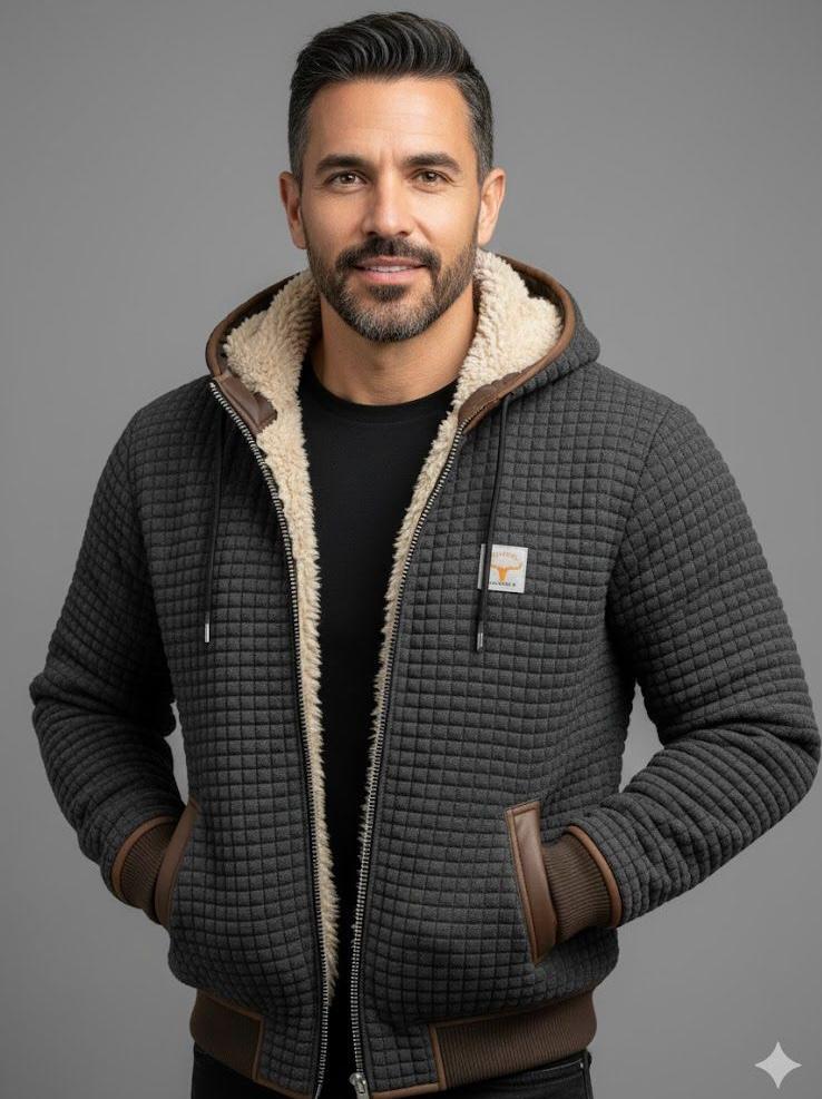 TADEO | Elegante Chaqueta Acolchada Con Aplicaciones De Cuero