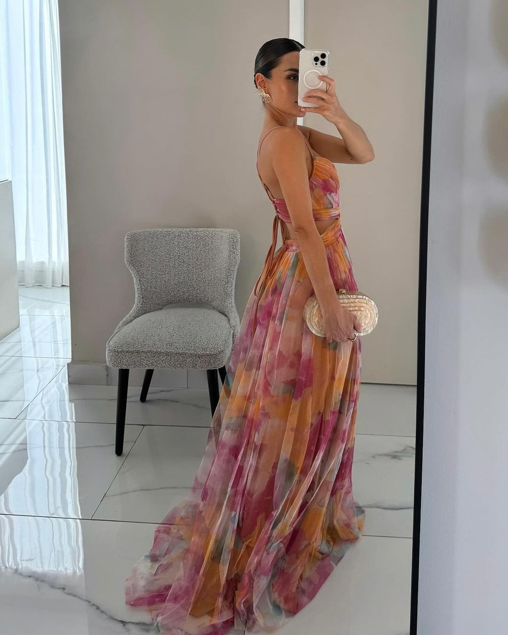 Giselle - vestido largo con estampado floral