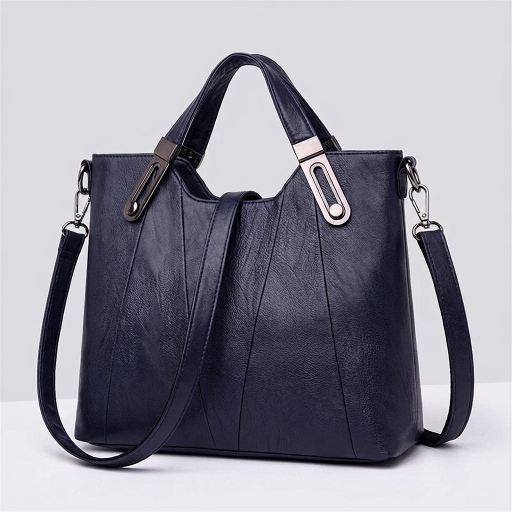 Bolso de cuero color siena