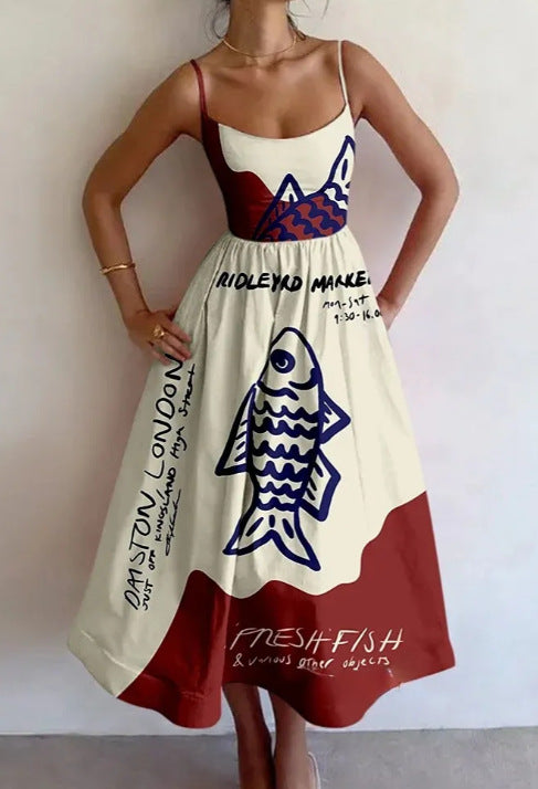 Miriam | Vestido midi de croquis costero