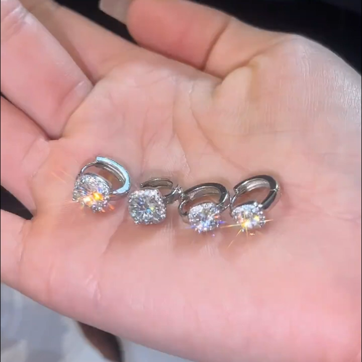 Pendientes Nadine en forma cuadrada | Oro blanco