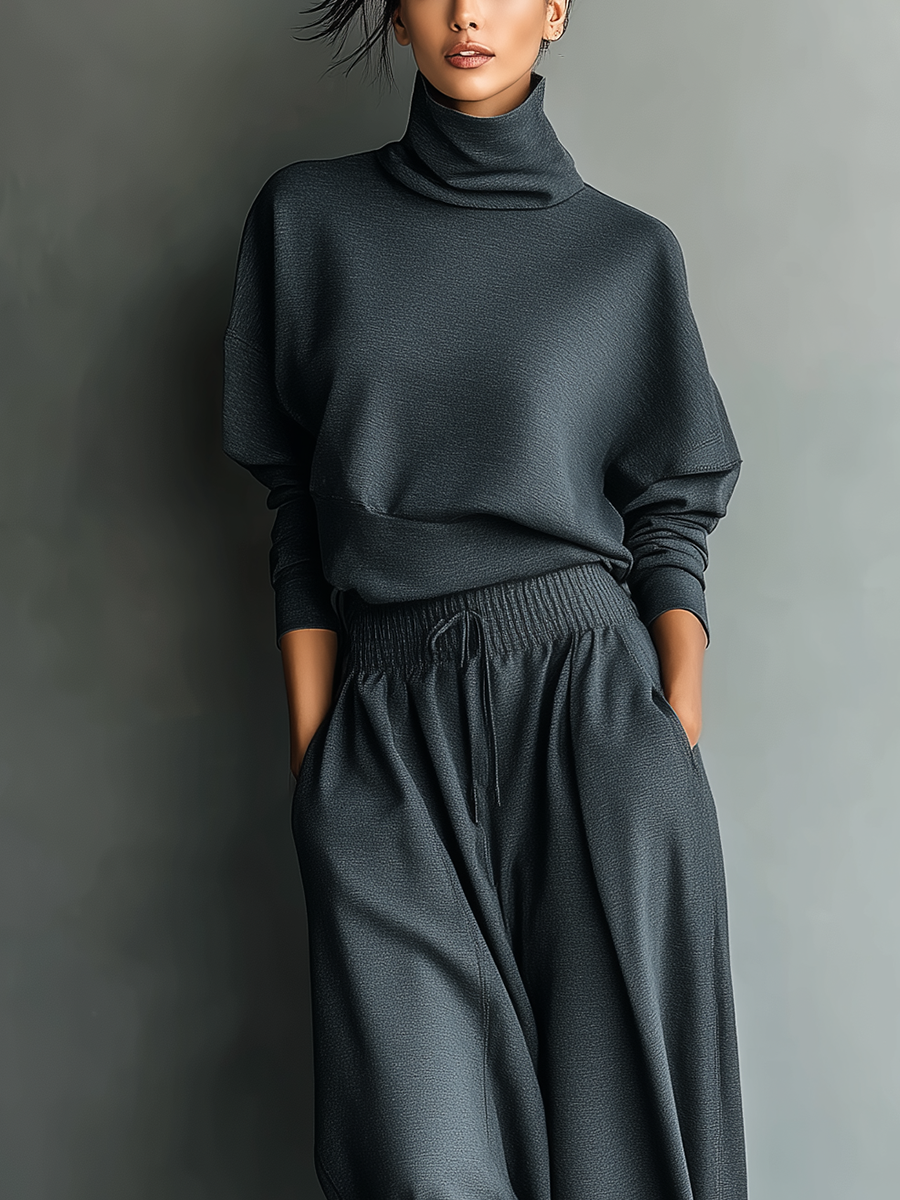 Conjunto de punto con pantalones anchos