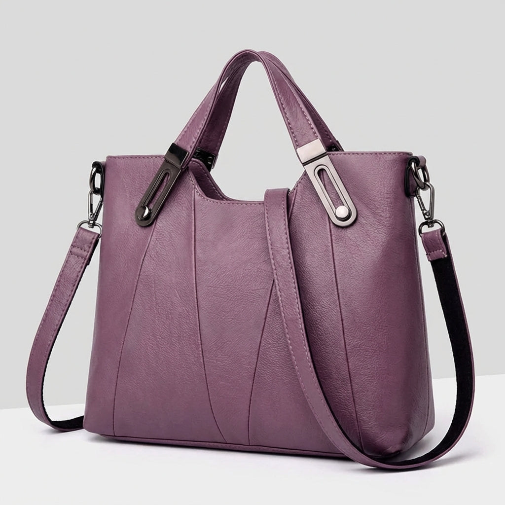 Bolso de cuero color siena