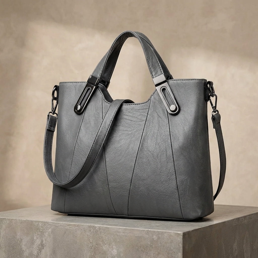 Bolso de cuero color siena