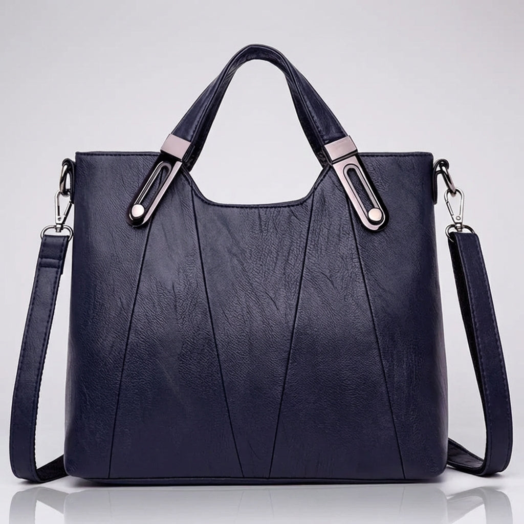 Bolso de cuero color siena