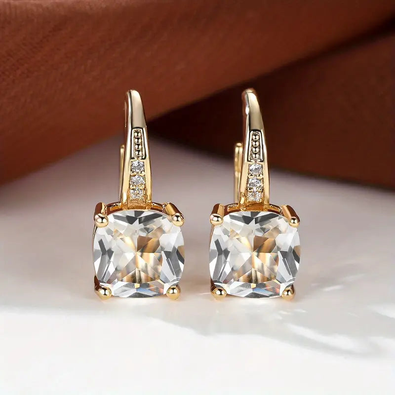 Pendientes de aro con piedra mística | Oro