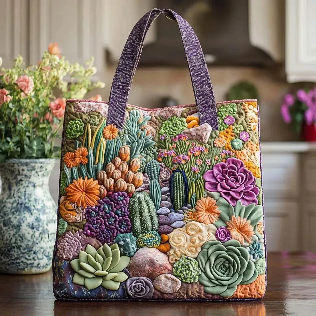 Bolso hecho a mano - suculentas