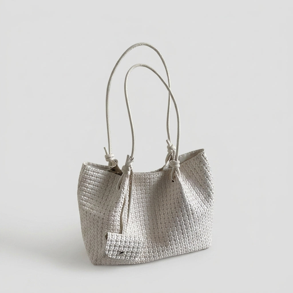Mia Boutique™ | Bolso Tote Trenzado Vintage con Asa Larga + Monedero
