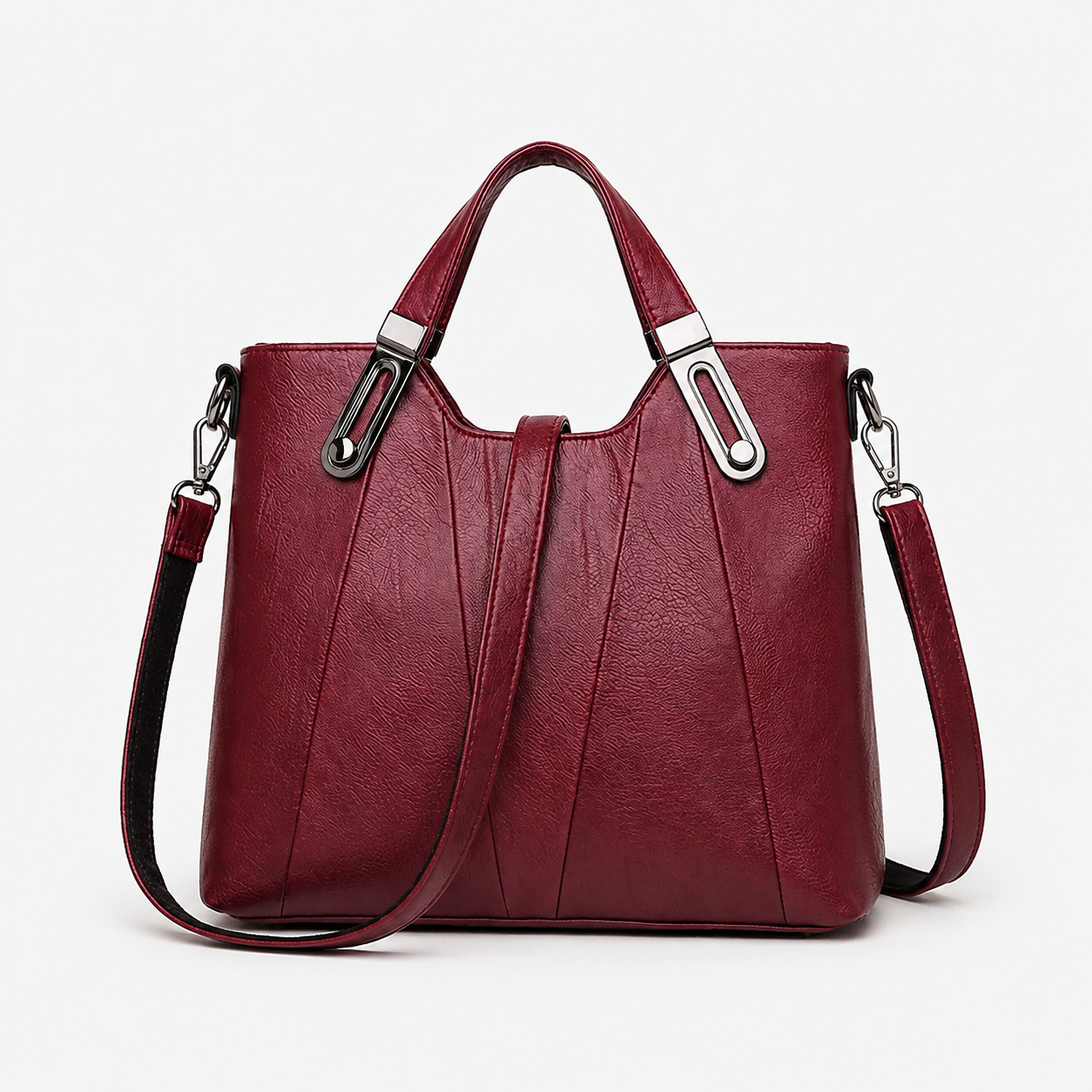 Bolso de cuero color siena