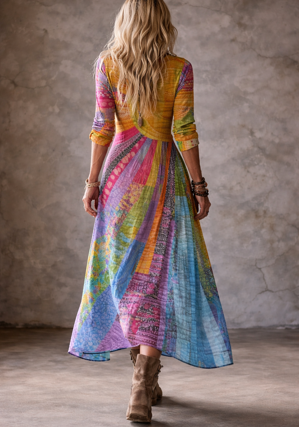 Luna | Vestito bohemiano con motivo estivo