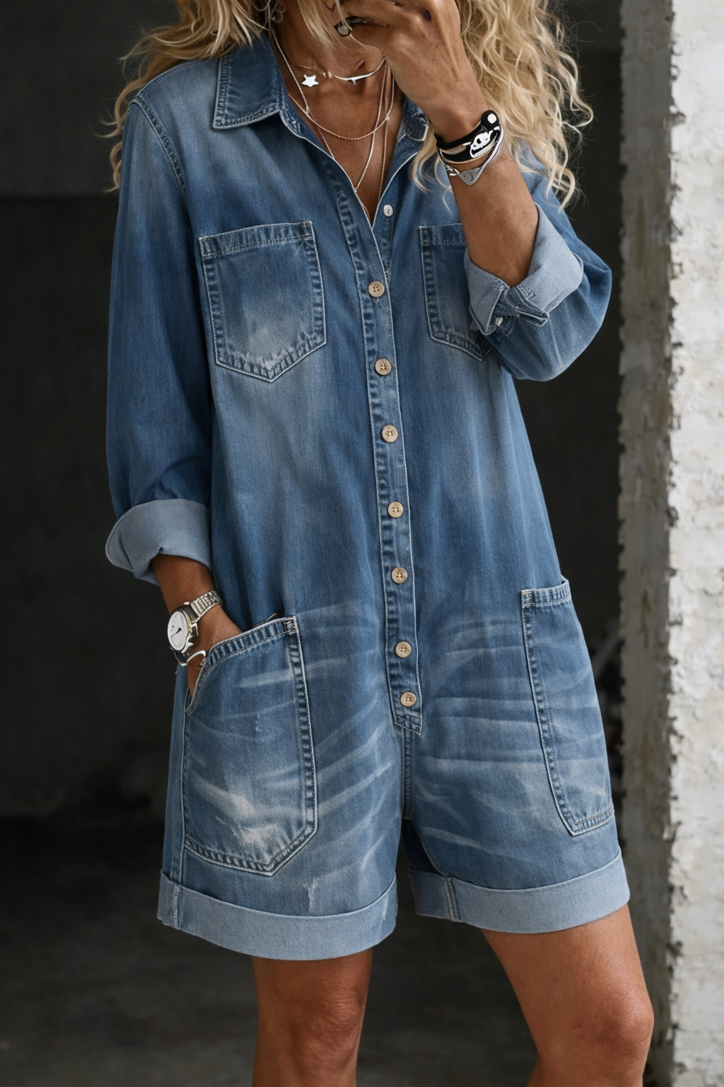 Nora | Mono corto de denim casual