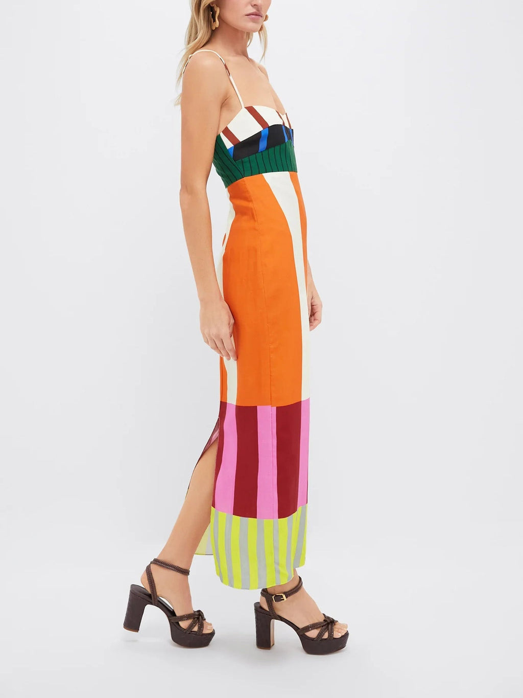 Paloma | Vestido maxi colorido de rayas