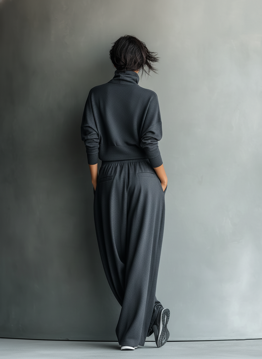 Conjunto de punto con pantalones anchos
