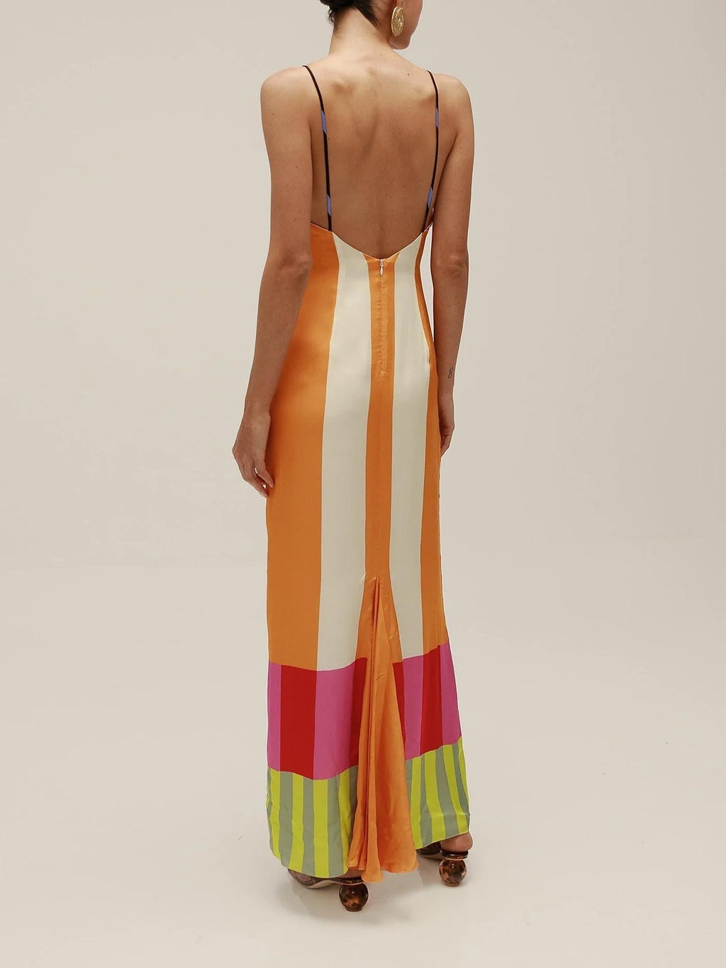 Paloma | Vestido maxi colorido de rayas