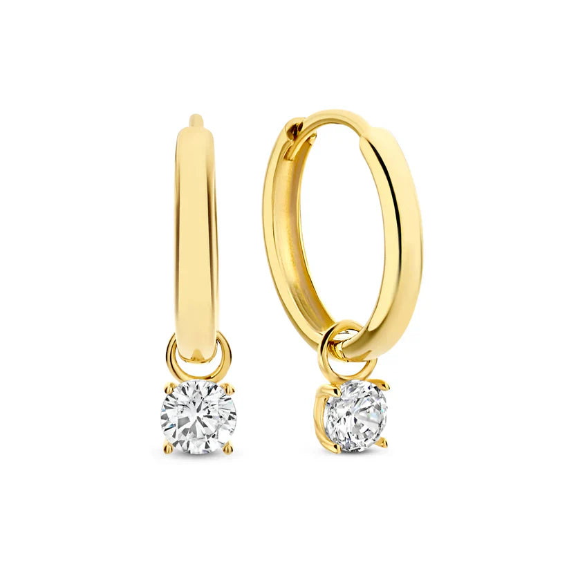 Conjunto de pendientes de piedra Larmes de Lune | Oro