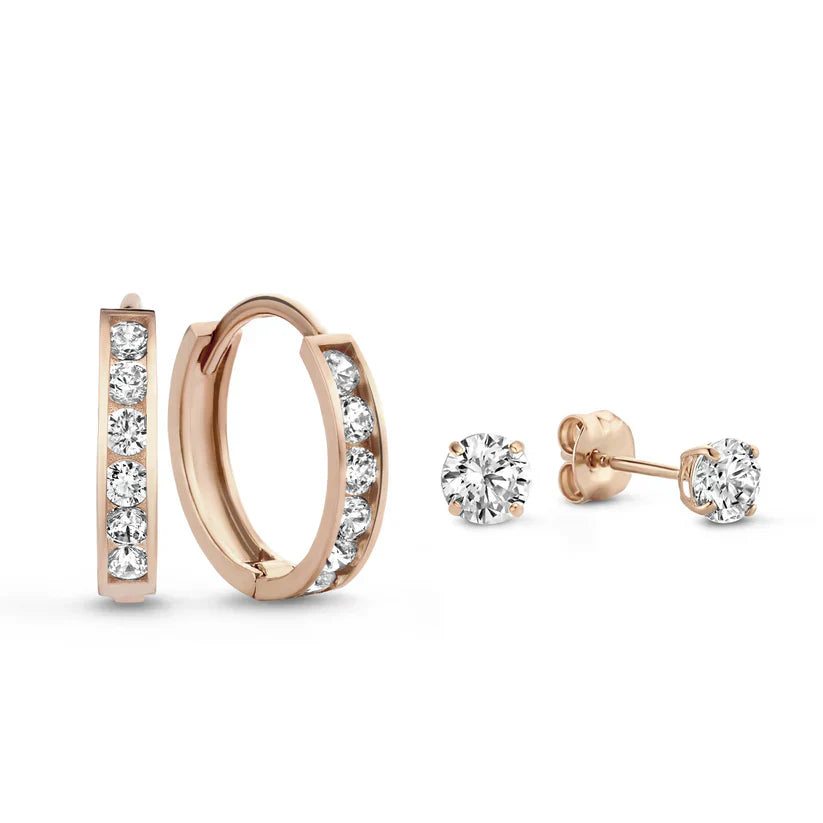 Conjunto de pendientes con piedras Dara Brillane | Oro