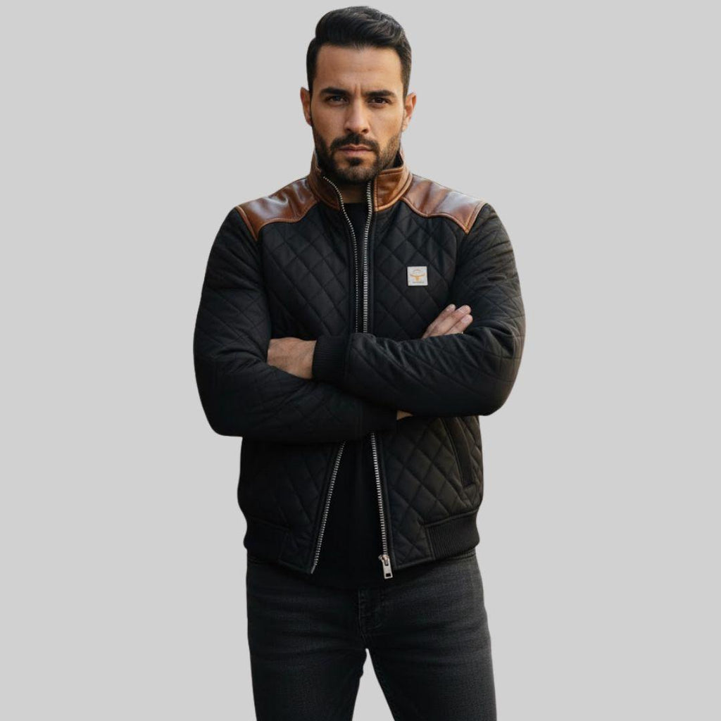 ALONSO | Chaqueta Acolchada Con Aplicaciones De Cuero