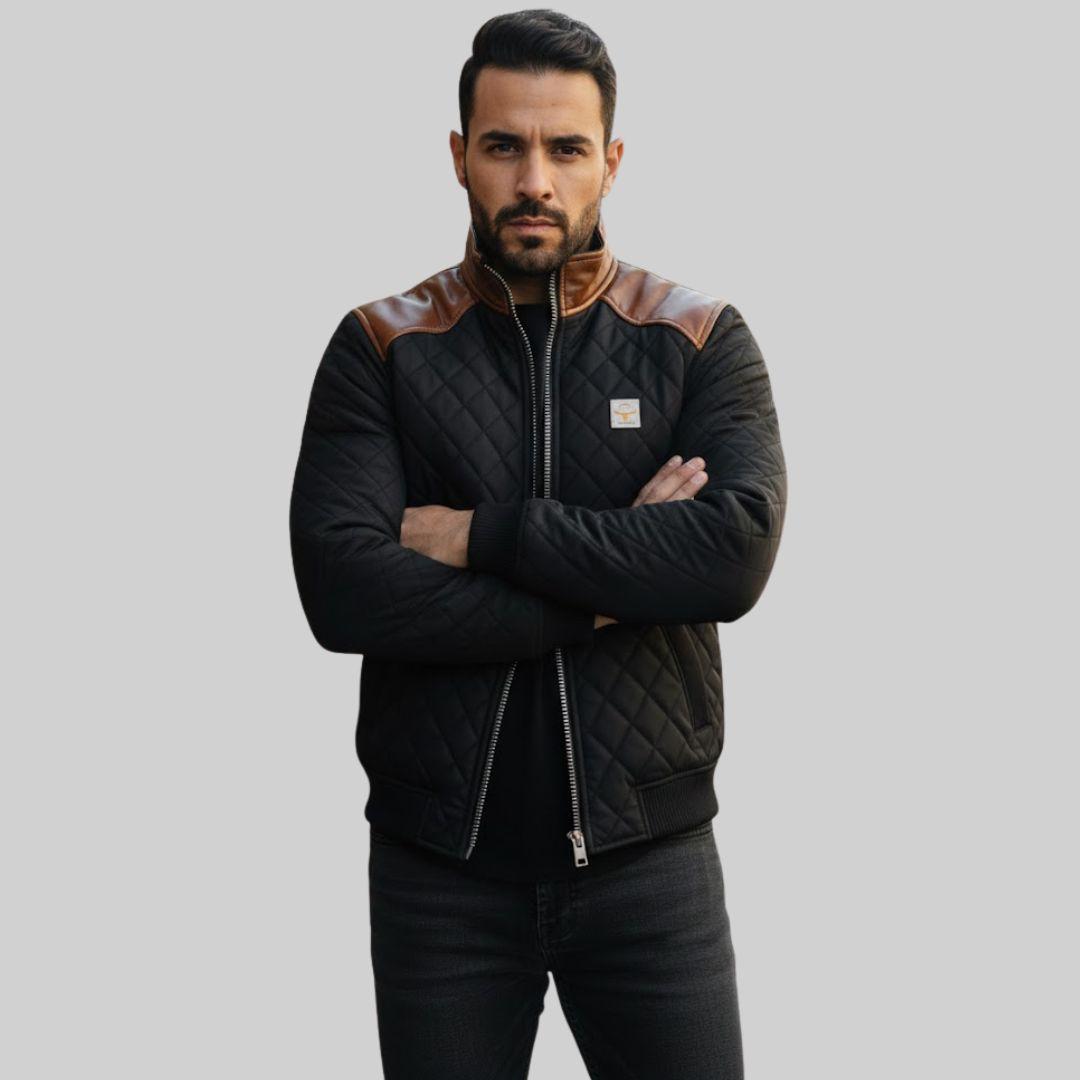 ALONSO | Chaqueta Acolchada Con Aplicaciones De Cuero