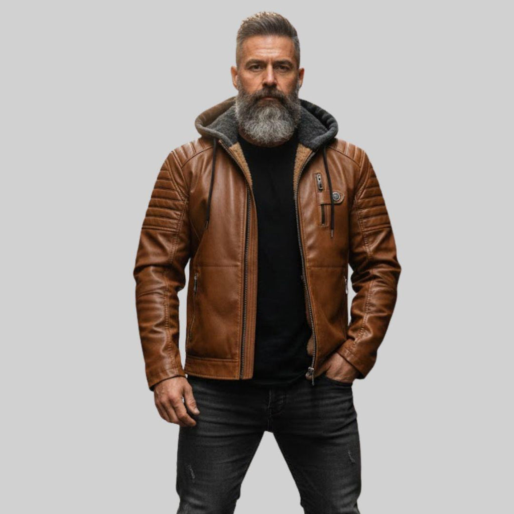 DANIEL | Chaqueta Con Capucha Con Efecto Cuero