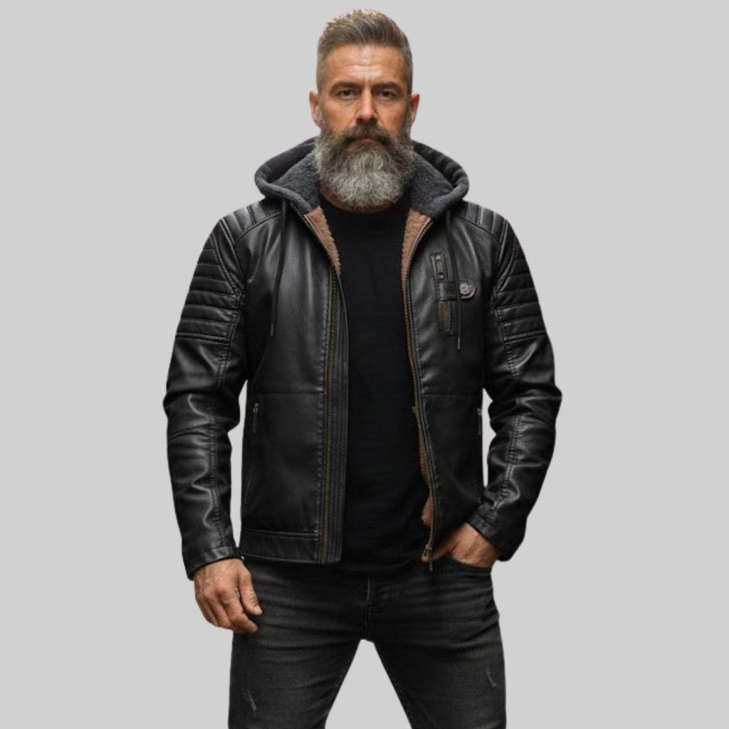 DANIEL | Chaqueta Con Capucha Con Efecto Cuero