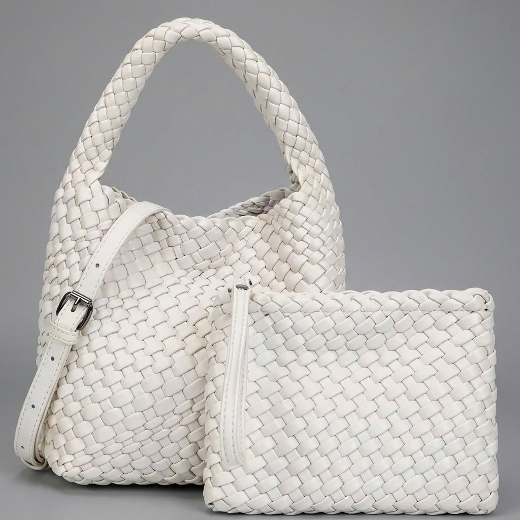 Mia Boutique | bolso trenzado con doble correa + monedero