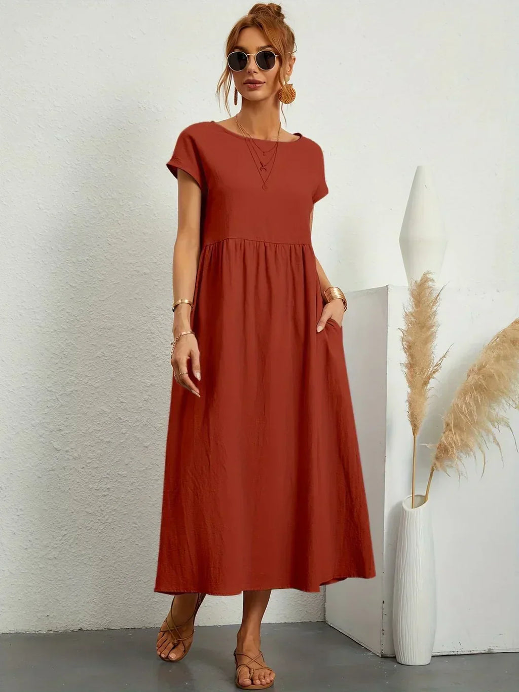 Gabrielle™ — Abito midi fluido con eleganza senza tempo