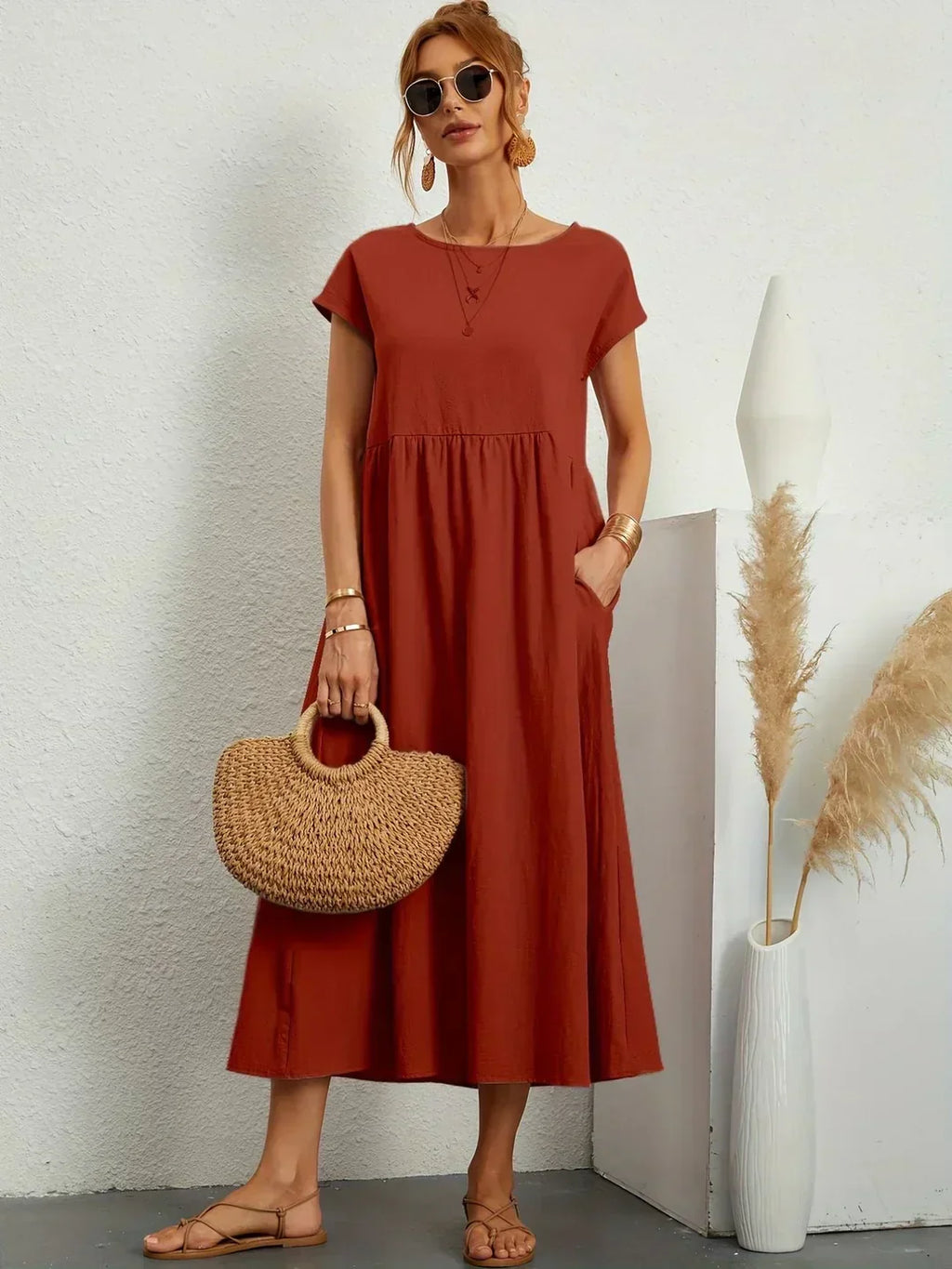 Gabrielle™ — Abito midi fluido con eleganza senza tempo