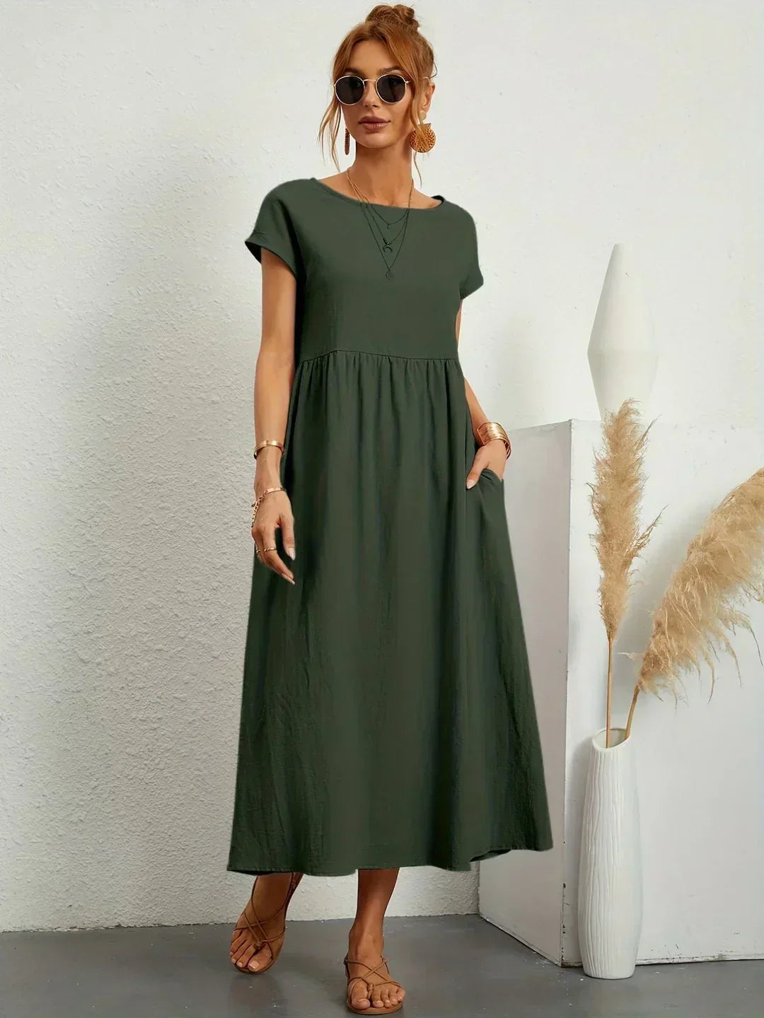 Gabrielle™ — Abito midi fluido con eleganza senza tempo