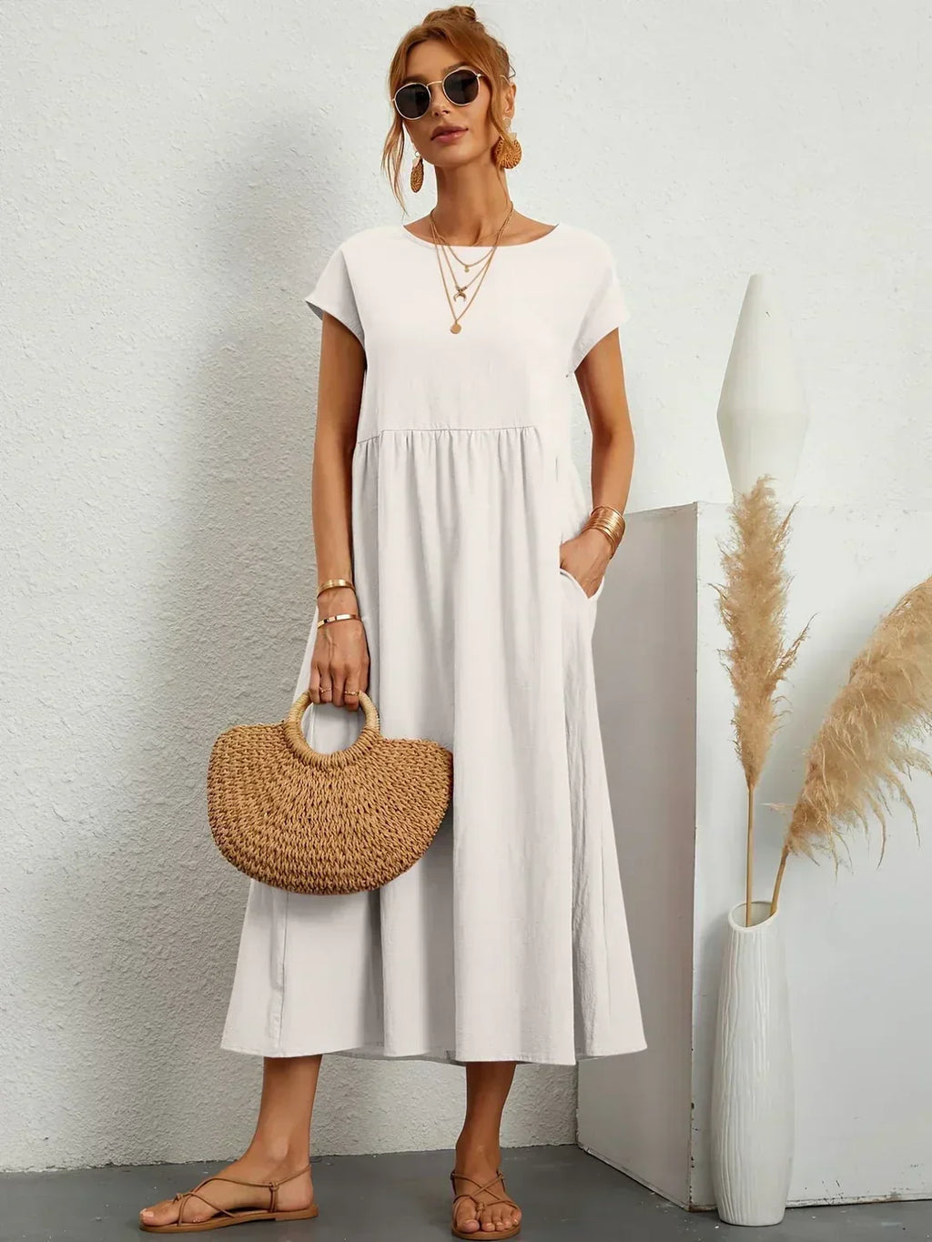 Gabrielle™ — Abito midi fluido con eleganza senza tempo