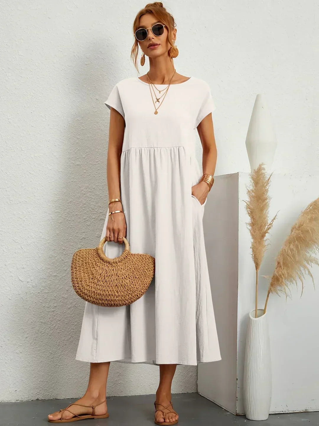 Gabrielle™ — Abito midi fluido con eleganza senza tempo