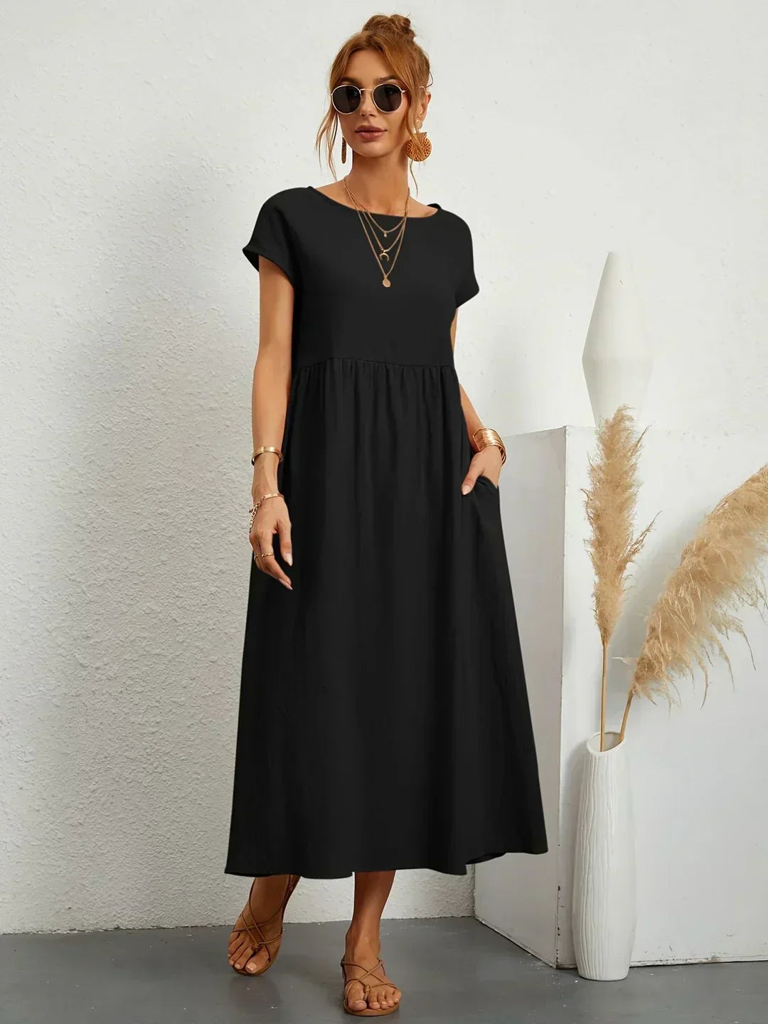 Gabrielle™ — Abito midi fluido con eleganza senza tempo