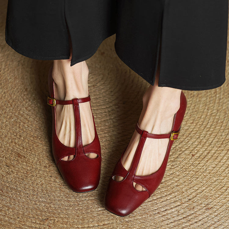 FELICIA | Zapatos Estilo Mary Jane Con Tacón Cuadrado