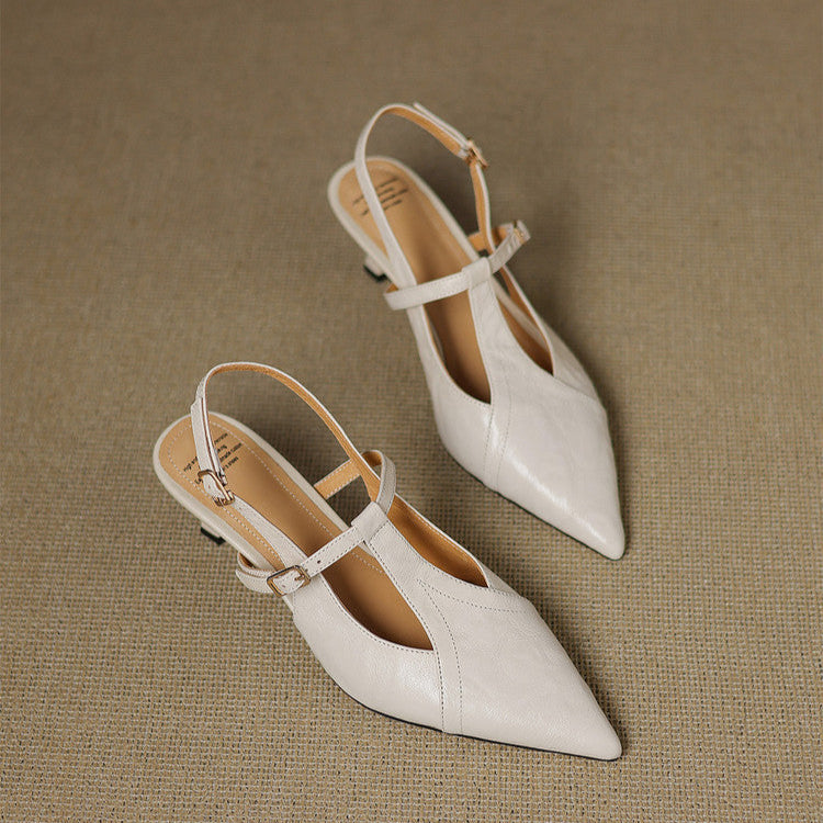 FRANCISCA | Zapatos Con Tacón Bajo De Cuero Auténtico