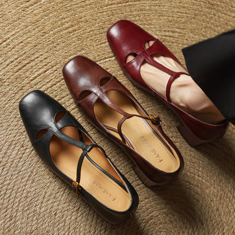 FELICIA | Zapatos Estilo Mary Jane Con Tacón Cuadrado