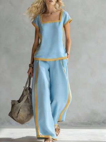 SERENA | CONJUNTO DE LINO ELEGANTE DE DOS PIEZAS