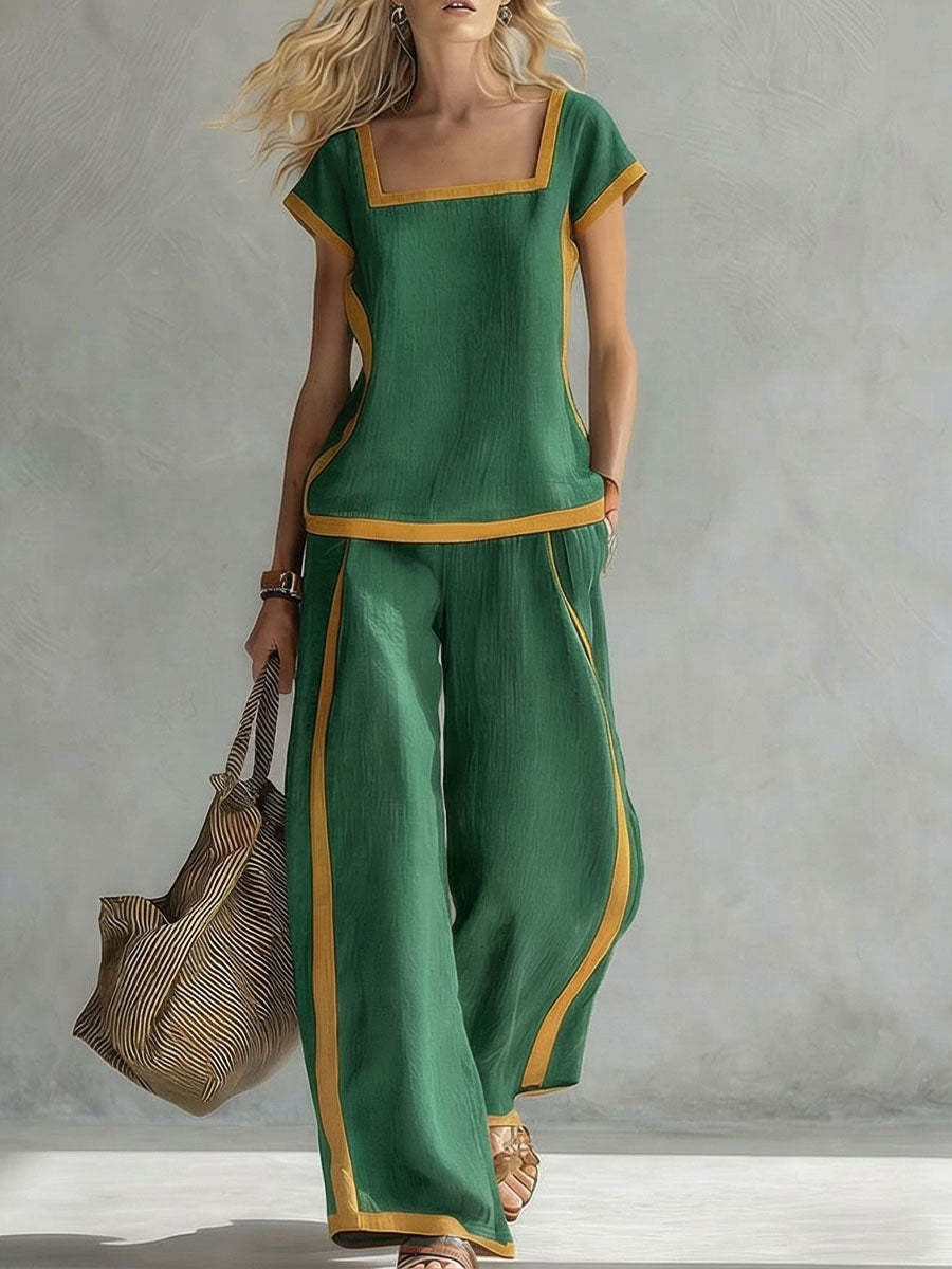 SERENA | CONJUNTO DE LINO ELEGANTE DE DOS PIEZAS