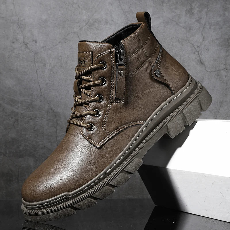 Bill | Botines Chelsea de cuero de horma ancha y estilo retro