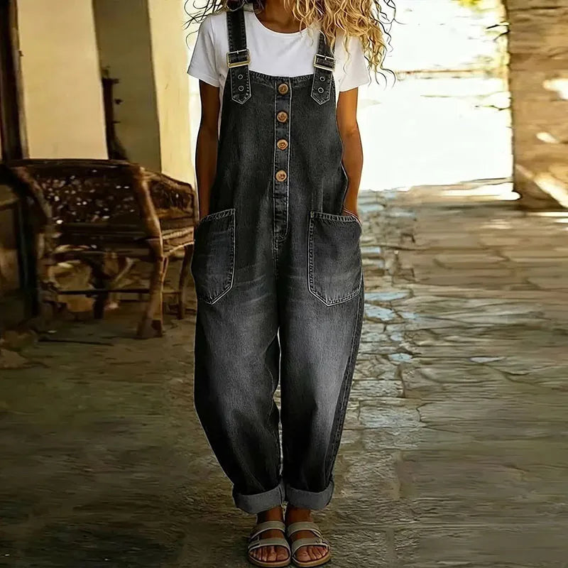 Saylor | Overoles de mezclilla con aspecto vintage suave y tirantes ajustables