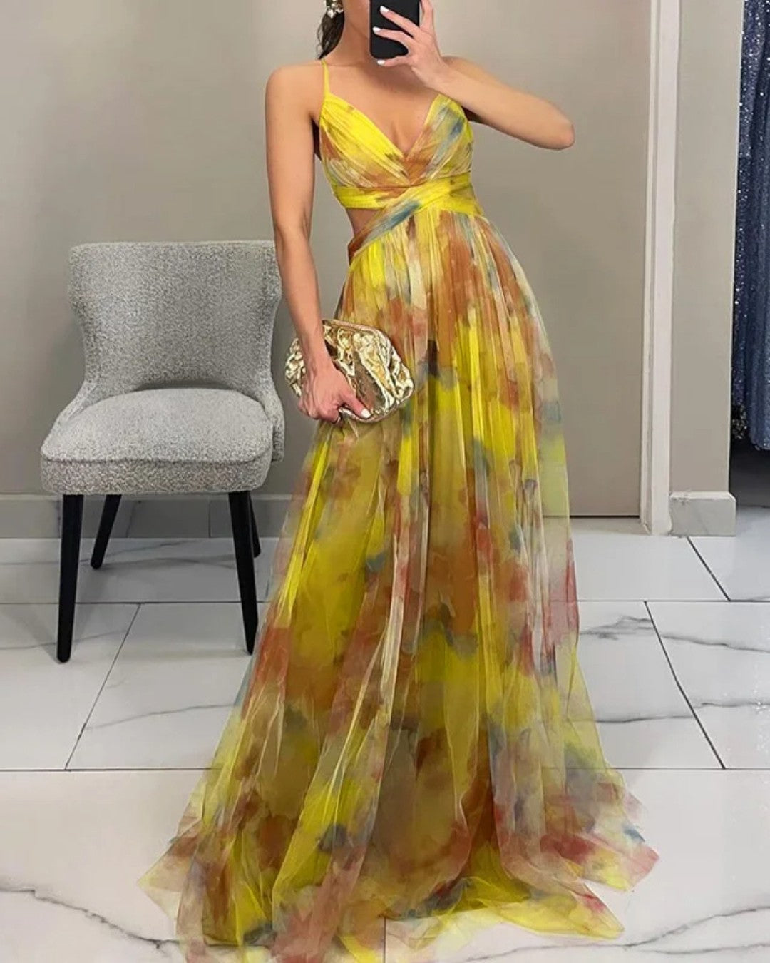 Giselle - vestido largo con estampado floral