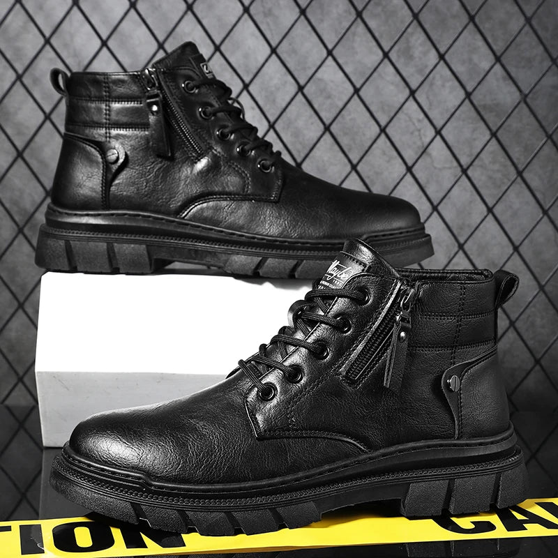 Bill | Botines Chelsea de cuero de horma ancha y estilo retro